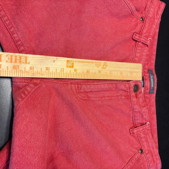 Vintage Liz Claiborne High Rise Straight Wide Leg Pants Women’s Red Denim Size 8 - Picture 5 of 6